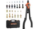 Set Di Pinze Per Dadi Rivettati Vevor 42 Cm, Pinze Rivettatrici A Due Mani Con 13 Punte E 130 Dadi In Misure Metriche E Sae M3, M4, M5, M6, M8, M10, M12, 1/2-13, 8-32, 10-24, 1/4-20, 5/16-18, 3/8-16 Unc