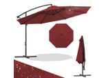 Ombrellone Izrielar 3,5 M Rosso Ombrellone Da Giardino Con Manovella, Protezione Solare Uv 50+, Inclinabile E Stabile, Incl. Base A Croce, Idrorepellente Per Terrazza E Giardino