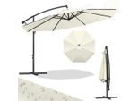 Ombrellone Izrielar 3,5 M Beige Con Manovella, Protezione Solare Uv 50+, Inclinabile, Resistente Al Vento E Stabile, Con Base A Croce, Per Giardino E Terrazza