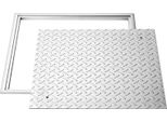 Vevor Copertina Per Pozzetto Con Telaio 60 X 60 Cm, Coperchio Quadrato Per Pozzetto, Coperchio Per Fossa Settica, Coperchio Antiscivolo Per Canalette Di Scolo Acciaio Al Carbonio Ad Alta Resistenza, Per Marciapiedi, Giardini E Cortili