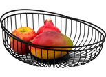 Cestino Per Frutta Eluno - Cestino Per Il Pane, Fruttiera Rotonda In Metallo Nero
