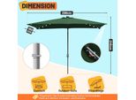 Ombrellone Da Terrazza Izrielar 2 × 3 M Con Led – Protezione Solare Ottimale Per Esterni, Verde