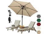 Ombrellone Modulare Izrielar 2,7 M – Pratico Ombrellone Da Balcone Con Attacco A Innesto, Color Cachi