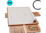 Tavola Per Puzzle Piecepro Per 2000 Pezzi Con 6 Cassetti E Copertura Protettiva, Disco Rotante - Tavola Per Puzzle Con Contenitore - 105X76 Cm