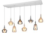 Lampada A Sospensione, Metallo, Bianco, Opaco, E14, 8 Luci, L 115 Cm