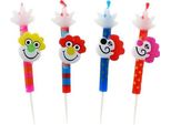 Candele A Forma Di Testa Di Clown, 4 Pezzi