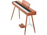 Succebuy Pianoforte Digitale Con 88 Tasti Completamente Pesati E Dinamica A Sfioramento, Pianoforte Elettrico Con Leggio, Triplo Pedale, Alimentatore, 280 Toni, Possibilità Di Connessione Wireless, Ideale Per I Principianti, Aspetto In Legno