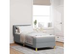 Syfax™ Letto A Molle Con Materasso Grigio Chiaro 80 X 200 Cm Tessuto