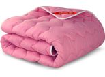 Piumone 200X200 Cm Per Tutte Le Stagioni, Antialergico, Microfibra Rosa Siliconata