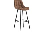 Sgabello Da Bar Dal Design Moderno - Sgabello Da Bar - Elegante E Confortevole, Struttura Nera Opaca | Colore: Marrone | Materiale: Morbido