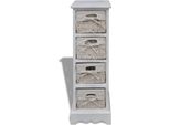 Syfax™ Struttura In Legno Con 4 Cestini Intrecciati Bianchi