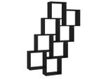 Syfax™ Mensola Parete A Cubo Nera 90X15X119 Cm In Legno Multistrato