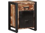 Syfax™ Comodino Multicolore 40X30X50 Cm In Legno Massello Recupero