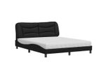 Syfax™ Letto Con Materasso Hvar Nero 160X200 Cm In Pelle Finta