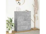 Maison Exclusive - Credenza Grigio Cemento 80X35X99 Cm In Legno Multistrato