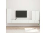 Maison Exclusive - Set Di Mensole Tv Da Parete 6 Pezzi Bianco