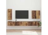 Maison Exclusive - Set Di Mensole Tv Da Parete Montaggio A Parete 6 Pezzi Legno Antico