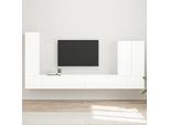 Maison Exclusive - Set Di Mensole Tv Da Parete Montaggio A Parete 6 Pezzi Bianco Lucido