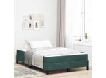 Maison Exclusive - Letto Boxspring Con Materasso Verde Scuro 120 X 200 Cm Tessuto
