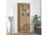 Maison Exclusive - Credenza Alta 2 Pezzi In Legno Di Rovere Artigianale