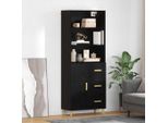 Maison Exclusive - Credenza Alta Effetto Rovere Nero 69,5 X 32,5 X 180 Cm