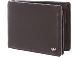 Golden Head Pelle Portafoglio Capri Rfid Protect Scheintasche Mit Geheimfach 1159 Dunkelbraun Marrone Scuro