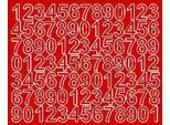 Adesivi Numerati Autoadesivi, 2,5 Cm, Rosso Lucido