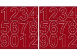 Adesivi Numerati Autoadesivi, 7 Cm, Rosso Scuro, Lucidi