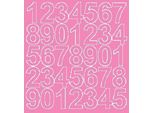 Adesivi Numerati Autoadesivi, 4 Cm, Rosa Lucido.