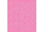 Adesivi Numerati Autoadesivi, 5 Cm, Rosa, Opachi