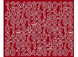 Adesivi Numerici Autoadesivi 2,5 Cm, Rosso Scuro, Opaco