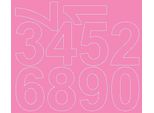 Adesivi Numerati Autoadesivi, 8 Cm, Rosa, Opachi