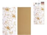 2 X Nicole Asciugamani Da Cucina In Cotone 40X60 Cm Art. 52329 Bianco-Giallo-Motivo Floreale Color Senape