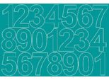 Adesivi Numerati Autoadesivi, 10 Cm, Turchese, Opaco