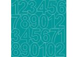 Adesivi Numerati Autoadesivi, 12 Cm, Turchese, Opaco