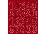 Adesivi Numerati Autoadesivi, 5 Cm, Rosso Scuro, Lucidi