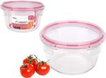 Contenitore Per Il Pranzo In Vetro, Resistente Al Calore, Rotondo, Insalatiera Con Coperchio, Fusion Codice Articolo 81454, Ermetico, 800 Ml, Adatto Al Contatto Con Gli Alimenti, Chiusura A Clip, Guarnizione In Silicone