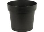 Vaso Da Fiori In Plastica Con Sottovaso Melrose Glamour 25 Cm, Plastica, Colore Antracite, Opaco