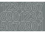 Adesivi Numerati Autoadesivi, 10 Cm, Grigio Opaco