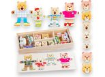 Puzzle In Legno Famiglia Di Orsacchiotti Armadio Emozioni Scatola Montessori 72 Pezzi