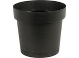 Vaso Da Fiori In Plastica Con Sottovaso Melrose Glamour 18 Cm, Plastica, Colore Antracite, Opaco