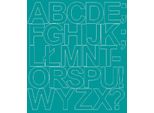 Adesivi Con Lettere Autoadesivi, 10 Cm, Turchese, Opaco