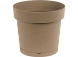 Vaso Da Fiori In Plastica Con Sottovaso Melrose Glamour 34,5 Cm Colore Della Plastica: Beige Legno Opaco Imitazione Legno