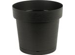 Vaso Da Fiori In Plastica Con Sottovaso Melrose Glamour 39 Cm, Plastica, Colore Antracite, Opaco