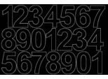 Adesivi Numerati Autoadesivi, 10 Cm, Nero Opaco