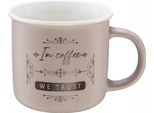Tazza In Porcellana 380 Ml Color Tortora Con Scritta "Caffè"""