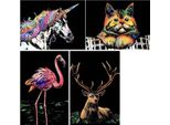 Gratta E Vinci Magico Animali Colorati (4 Pezzi) 30X21 Cm