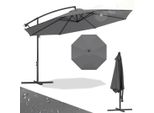 Ombrellone Izrielar 3,5 M Grigio Ombrellone Da Giardino Con Manovella, Protezione Solare Uv 50+, Inclinabile E Resistente Al Vento, Incl. Base A Croce, Grande Ombrellone Da Terrazza Ø 3,5 M