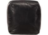 Syfax™ Pouf Nero 40X40X40 Cm In Vera Pelle Di Capra