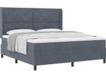 Syfax™ Letto A Molle Con Materasso Grigio Scuro 180 X 200 Cm Velluto